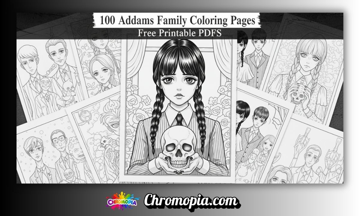 100 Addams Family Coloring Pages: Free Printable PDFs for All Ages and Occasions 5 free-printable-addams-family-coloring-pages-pdf-collection