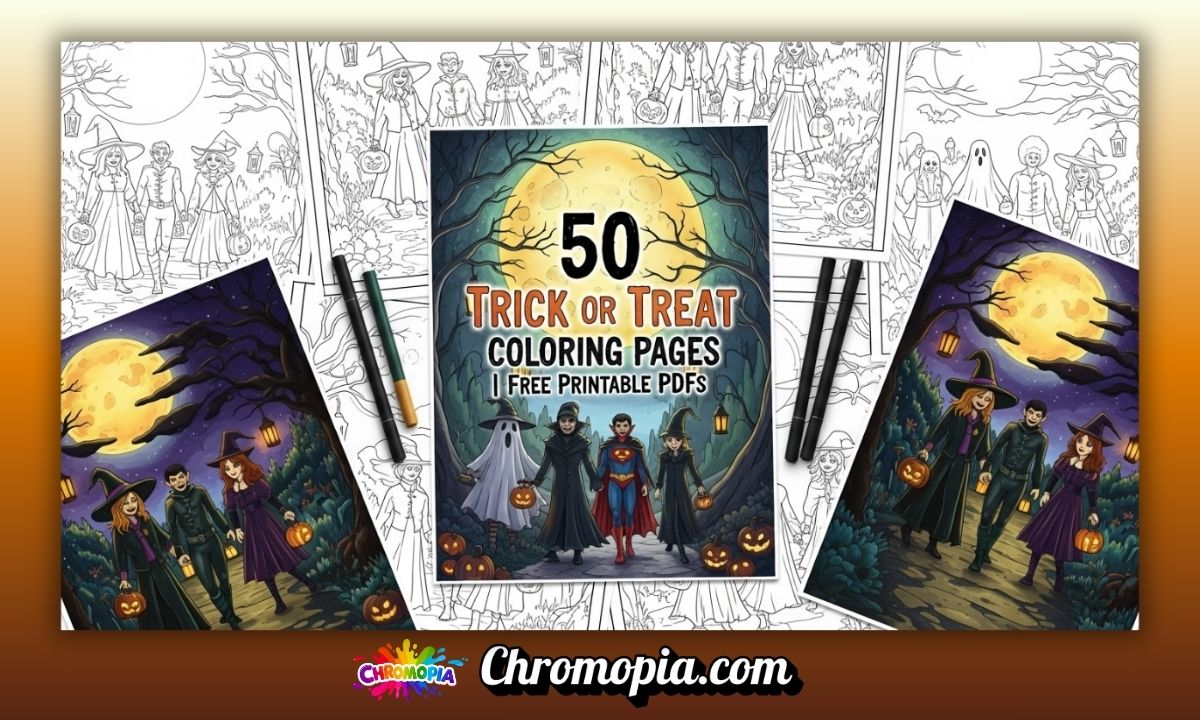 50 Trick Or Treat Coloring Pages: Free Printable Halloween Fun for All Ages 3 free-trick-or-treat-coloring-pages-pdf