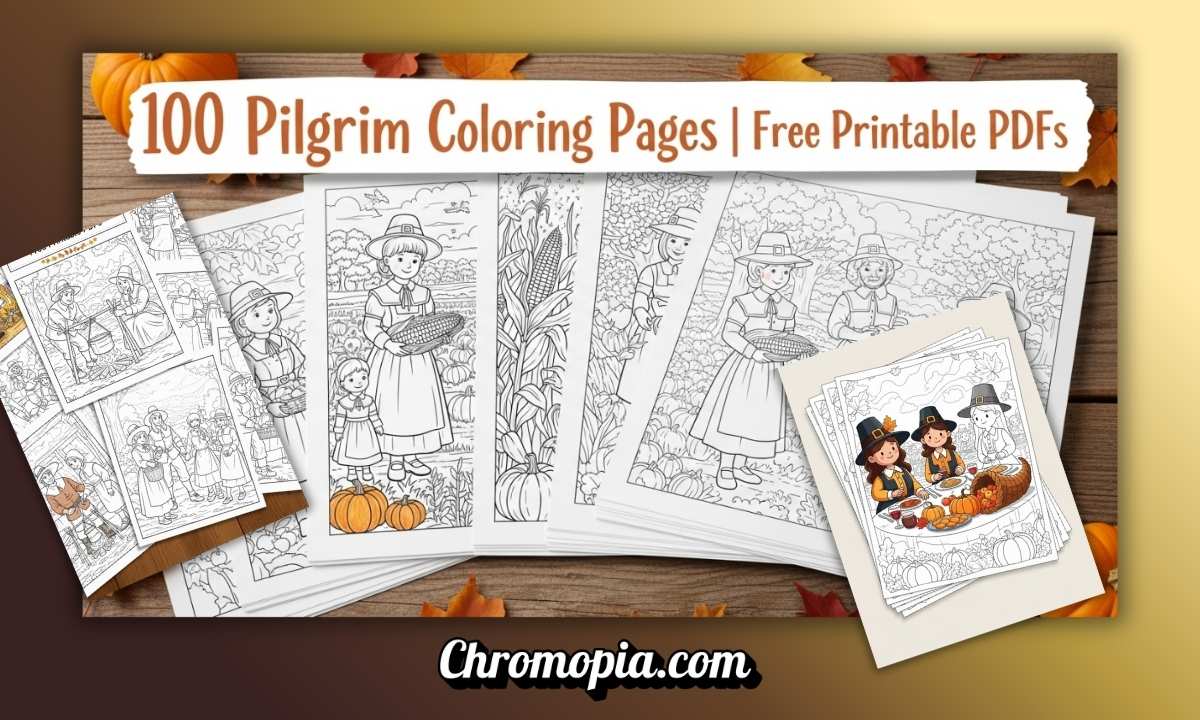 100 Pilgrim Coloring Pages (Free Printable PDFs) Celebrate Thanksgiving History with Creativity 6 pilgrim-coloring-pages