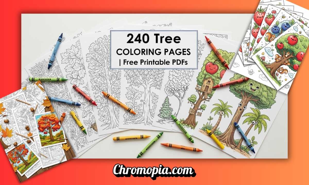 240 Tree Coloring Pages (Free Printable PDFs) Celebrate Nature's Giants Through Art 4 tree-coloring-pages