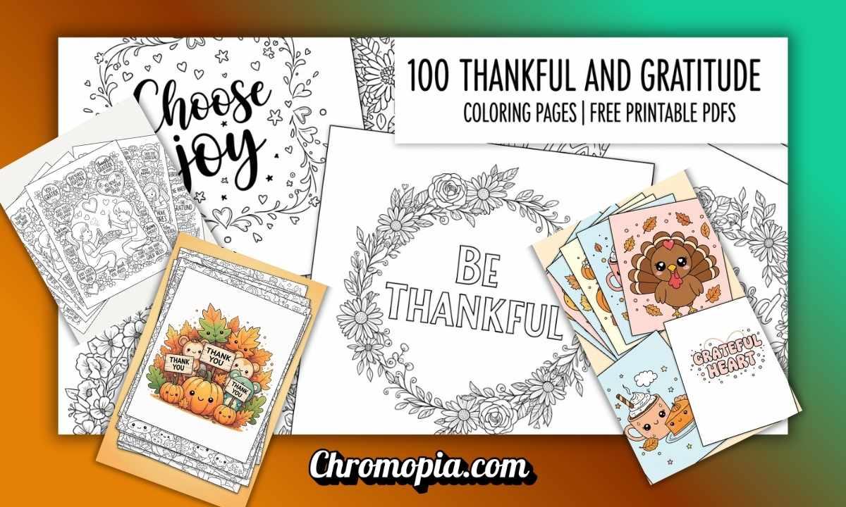 100 Grateful, Thankful & Gratitude Coloring Pages: (Free Printable PDFs) 10 thankful-grateful-gratitude-coloring-pages