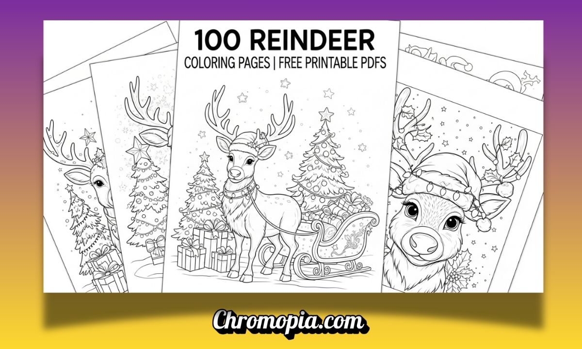 100 Reindeer Coloring Pages (Free Printable PDFs) 3 reindeer-coloring-pages