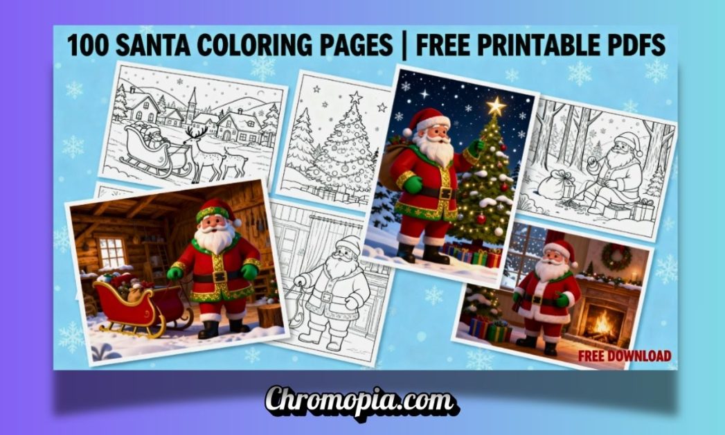 100 Santa Claus Coloring Pages (Free Printable PDFs) – Classic to Whimsical Christmas Collection 1 santa-coloring-pages
