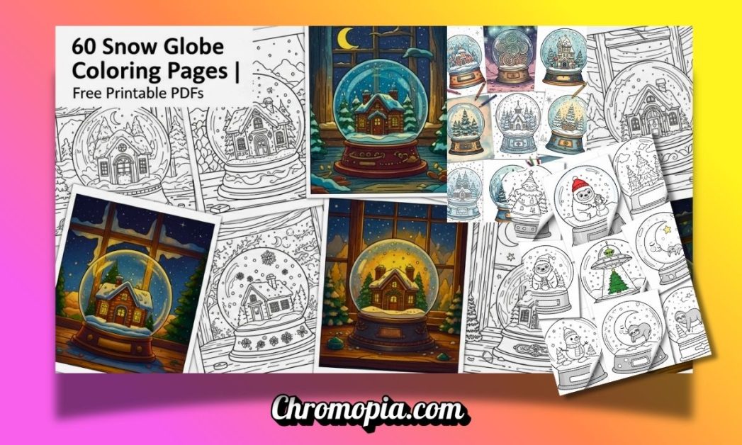 60 Snow Globe Coloring Pages (FreePrintable PDFs) 1 snow-globe-coloring-pages