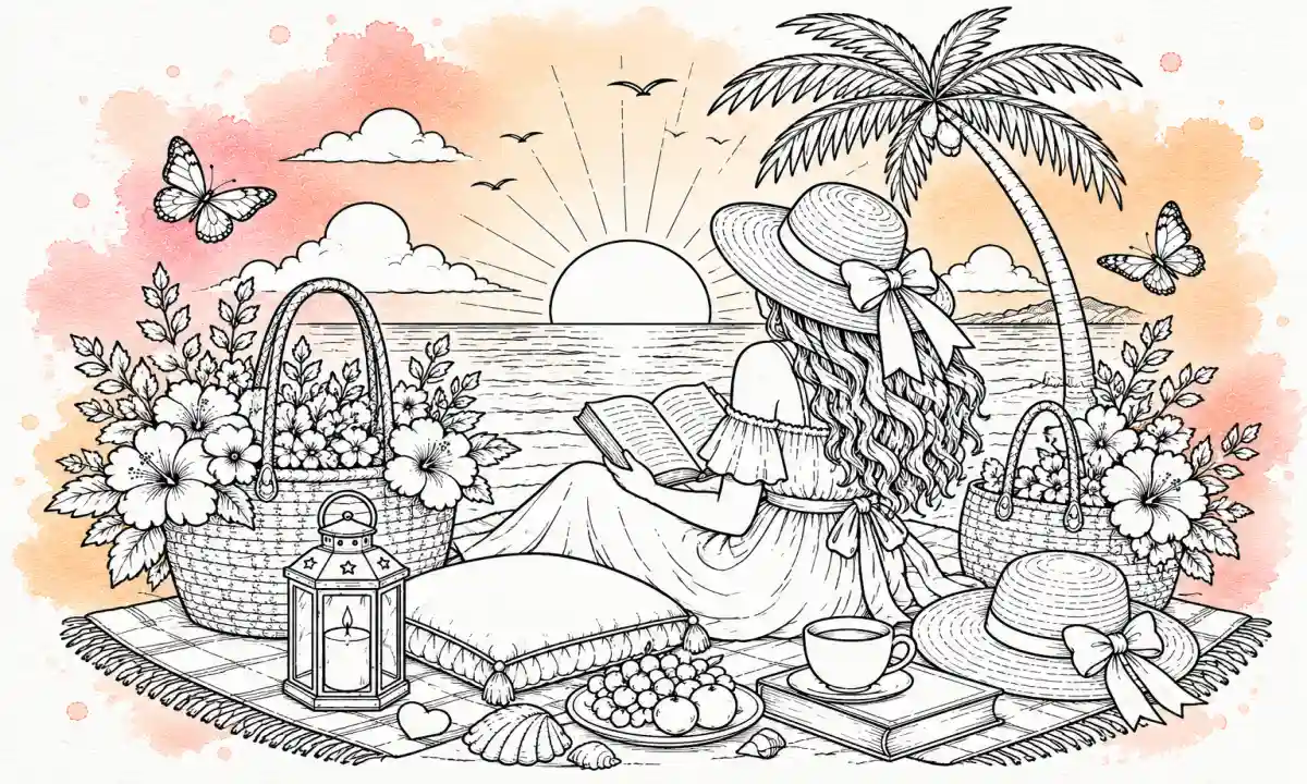 40 Summer Coloring Pages for Adults — Free Aesthetic Printable PDFs for Slow Summer Days