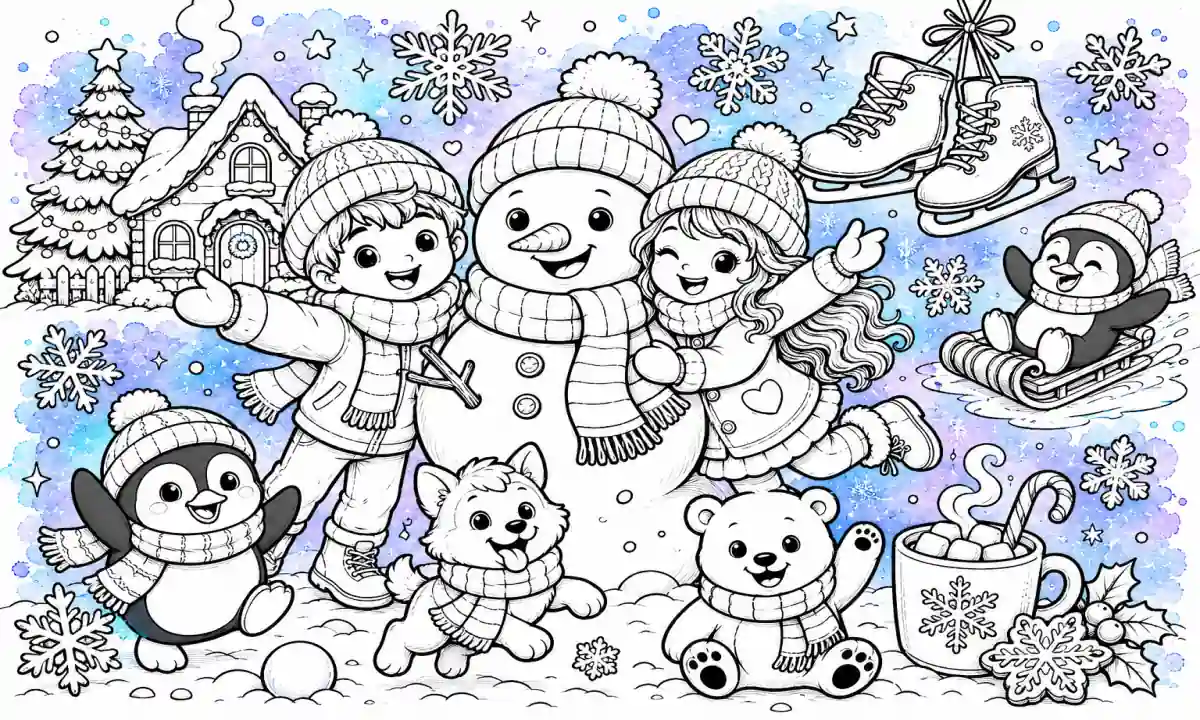 150 Winter Coloring Pages — Free Printable PDFs - Animals, Fantasy, Celebrations and Cultural Scenes