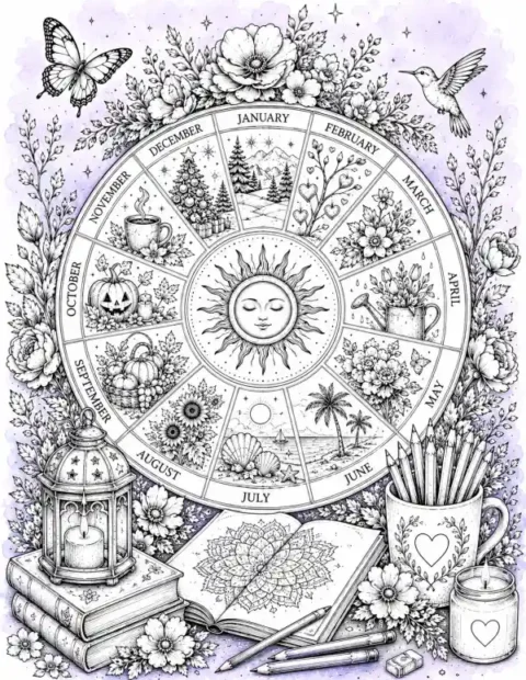 Monthly Coloring Pages