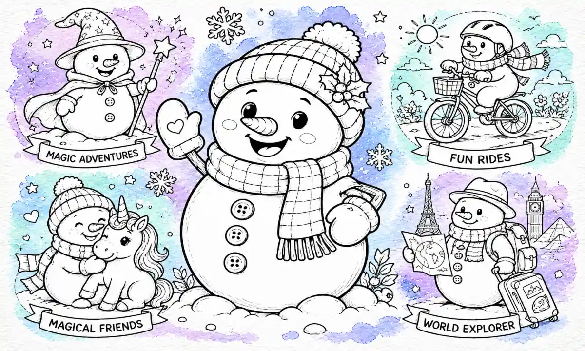 100 Snowman Coloring Pages (Free Printable PDFs) – Winter Holiday Fun Adventures