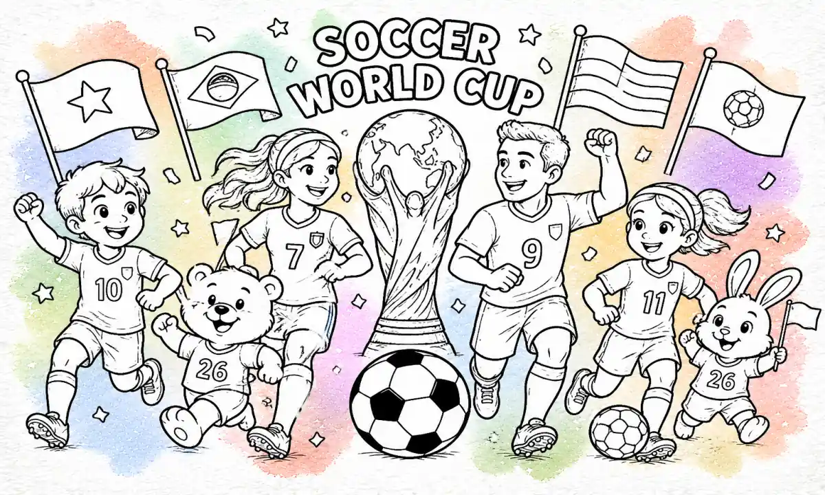 70 Soccer World Cup Coloring Pages — Free Printable PDFs – Girls, Teams, Countries and the Ultimate Football Trophy