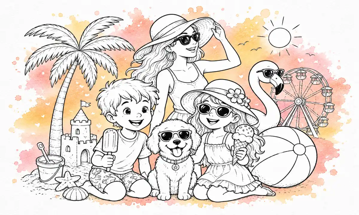 100 Summer Coloring Pages - Free Printable PDFs for Kids, Toddlers And Adults