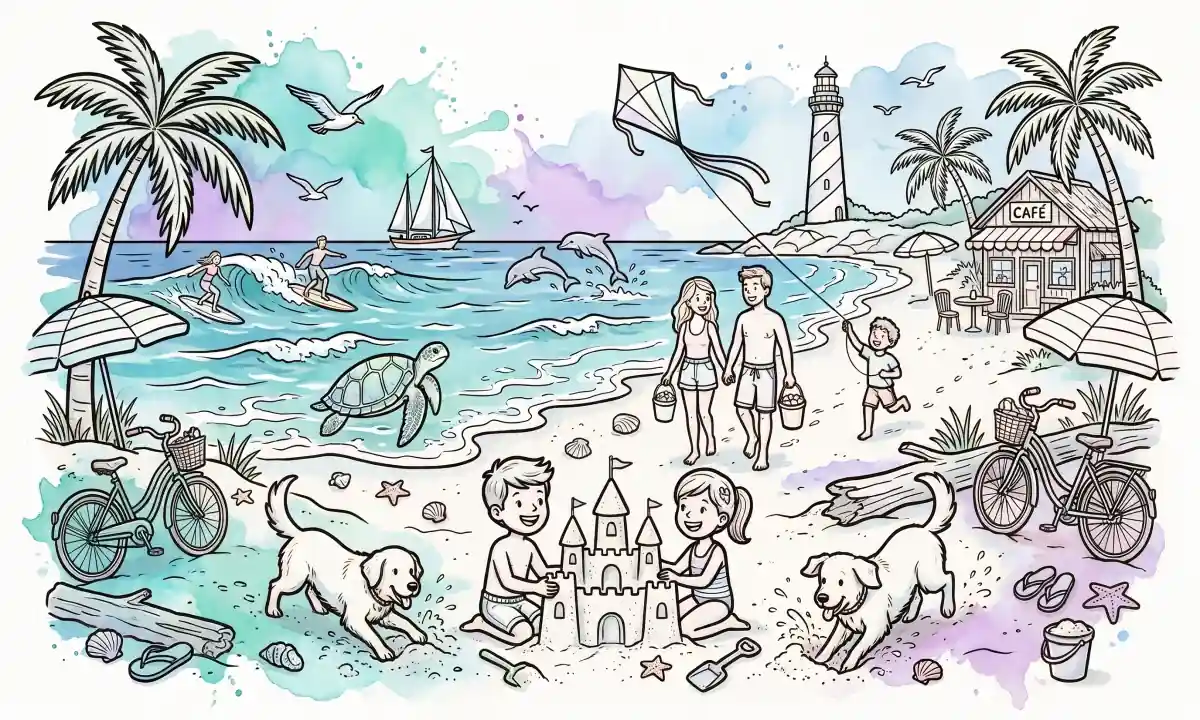 60 Free Summer Beach Coloring Pages — Simple Sheets to Stunning Seaside Scenes