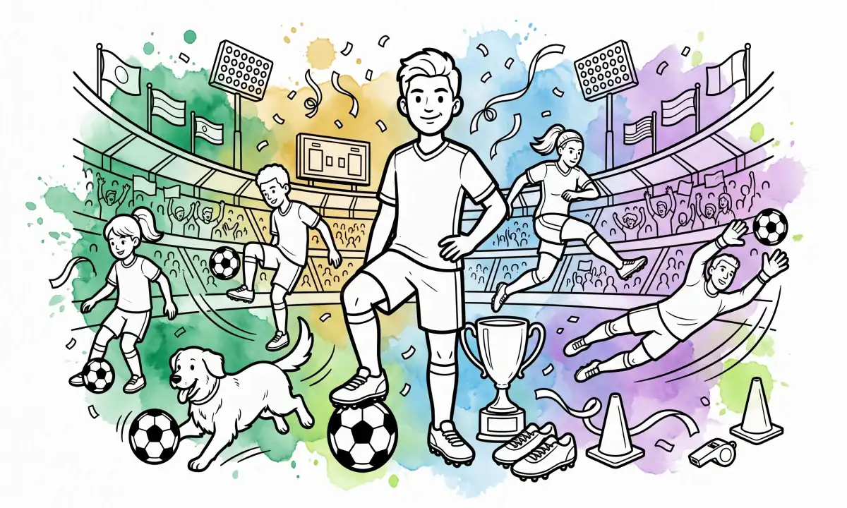 100 Free Soccer Coloring Pages — Cute Animals, Football Skills, Creative Designs and Champion Moments