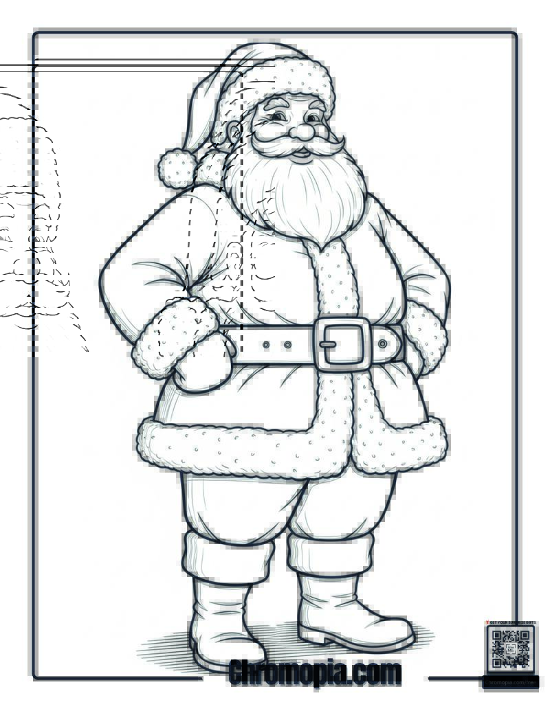Proud Standing Santa Coloring Page