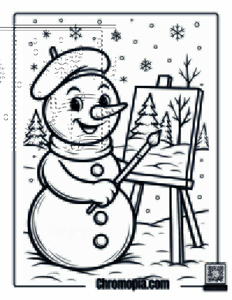 Creative Snowman Coloring Page