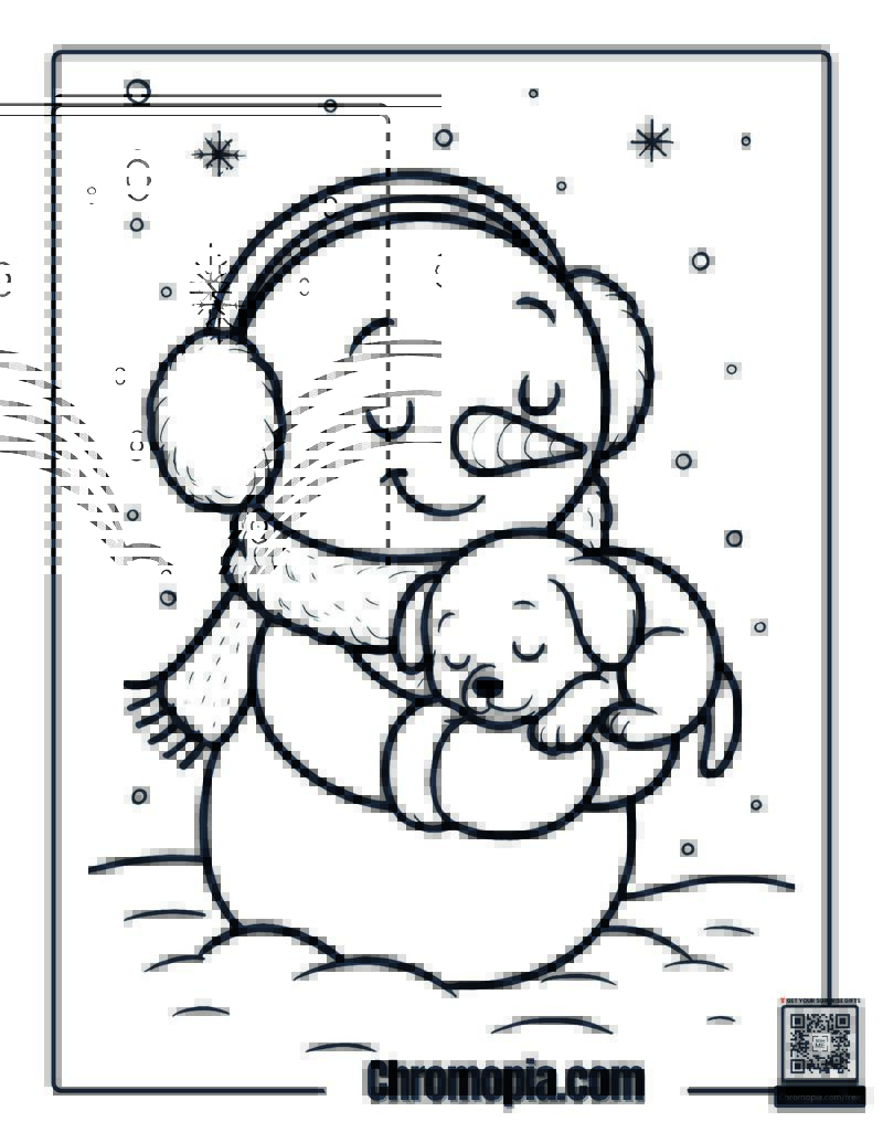Cute Snowman Coloring Page