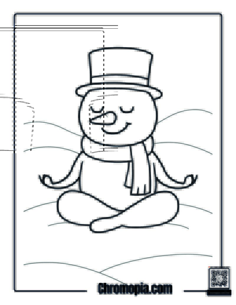Easy Snowman Coloring Page