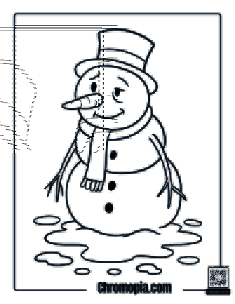 Melting Snowman Coloring Pages