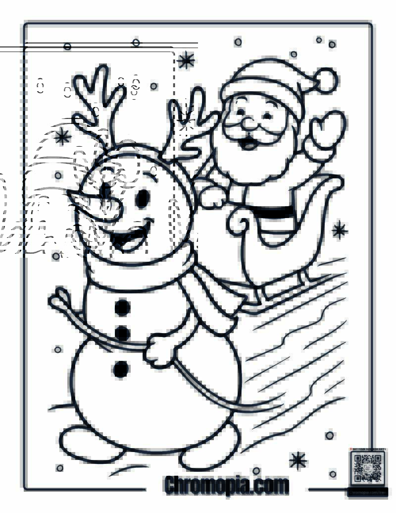Santa and Snowman Coloring Pages