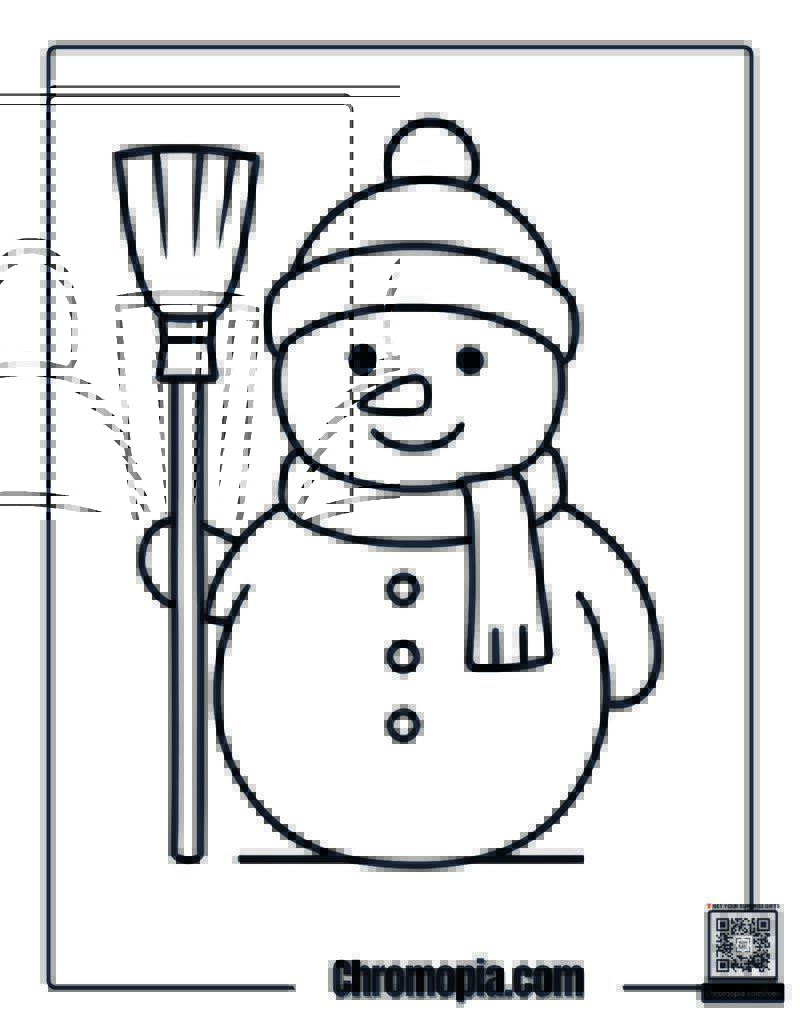 Simple Snowman Coloring Page