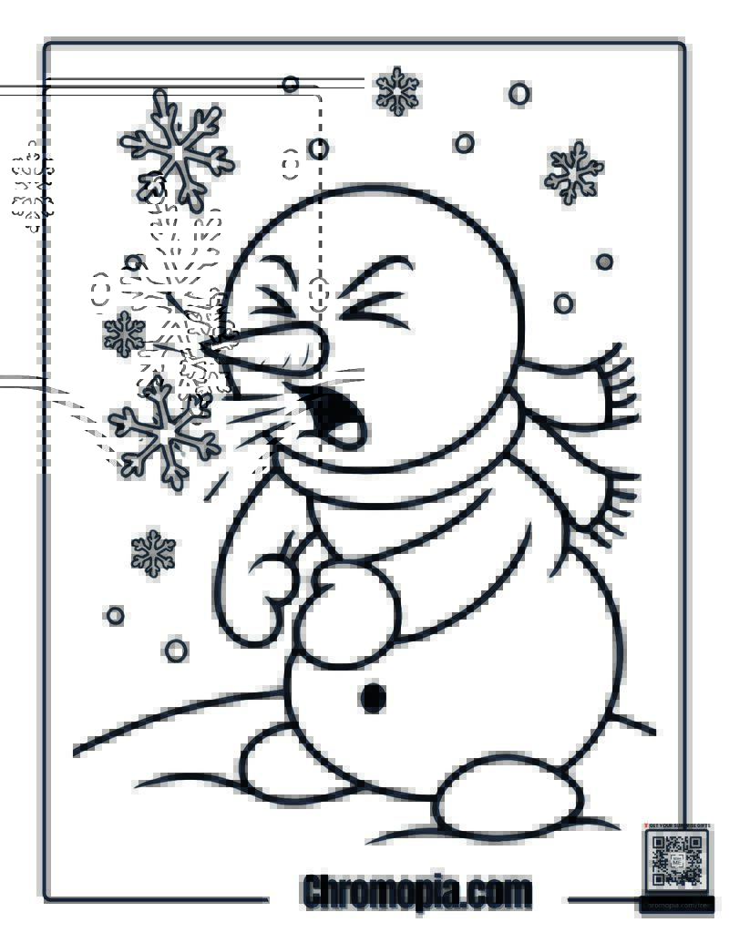 Sneezy the Snowman Coloring Page