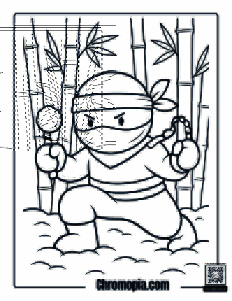 Ninja Snowman Coloring Page