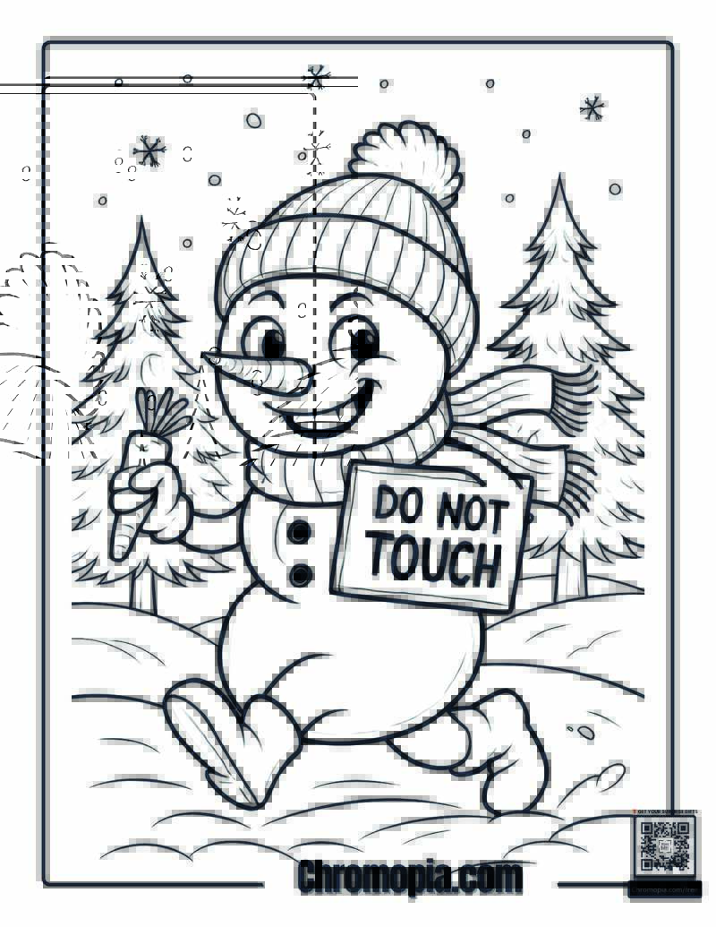 Sneaky Snowman Coloring Page