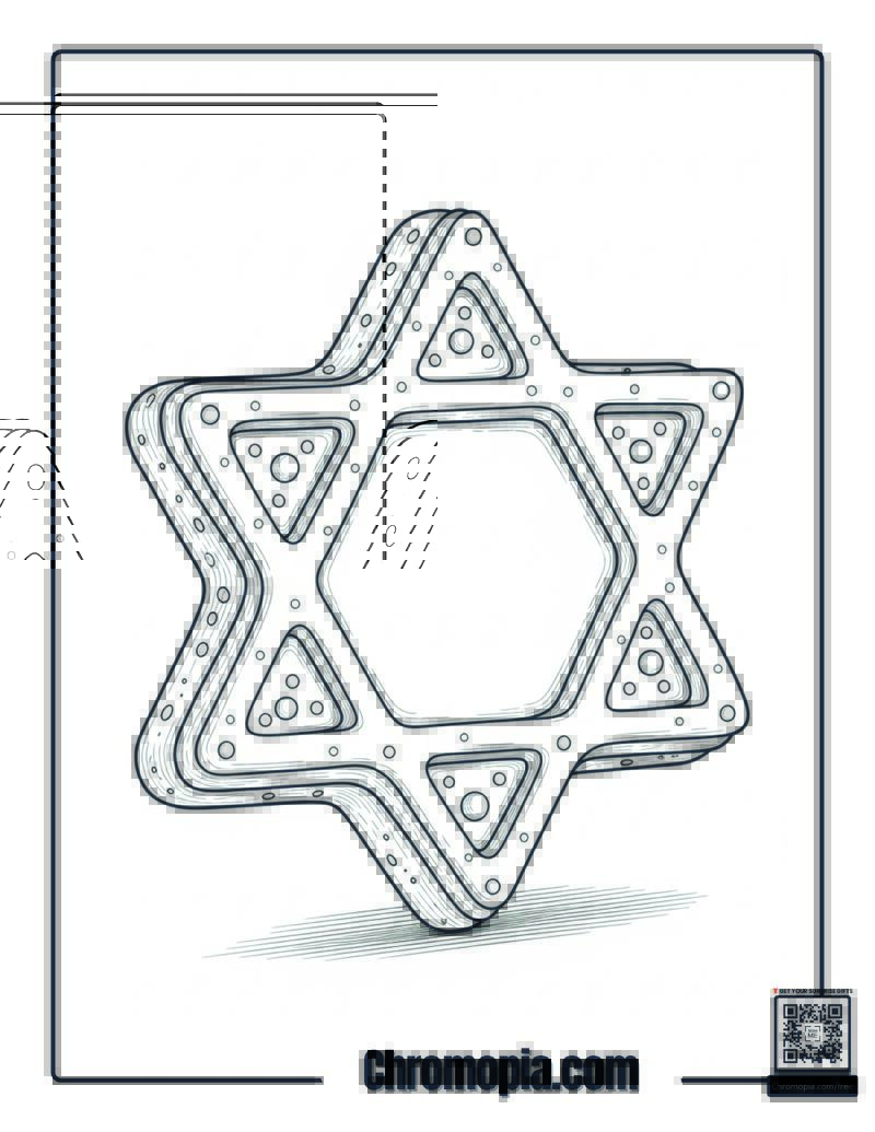 Hanukkah Star Cookie Cutter Coloring Sheet