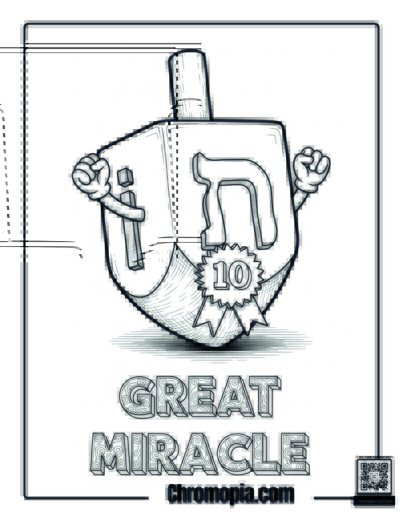 Hanukkah Dreidel Prize Winner Coloring Sheet