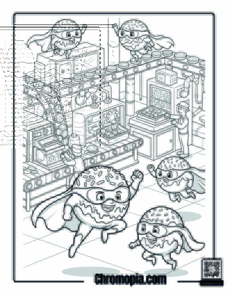 Hanukkah Chocolate Gelt Candy Factory Coloring Sheet