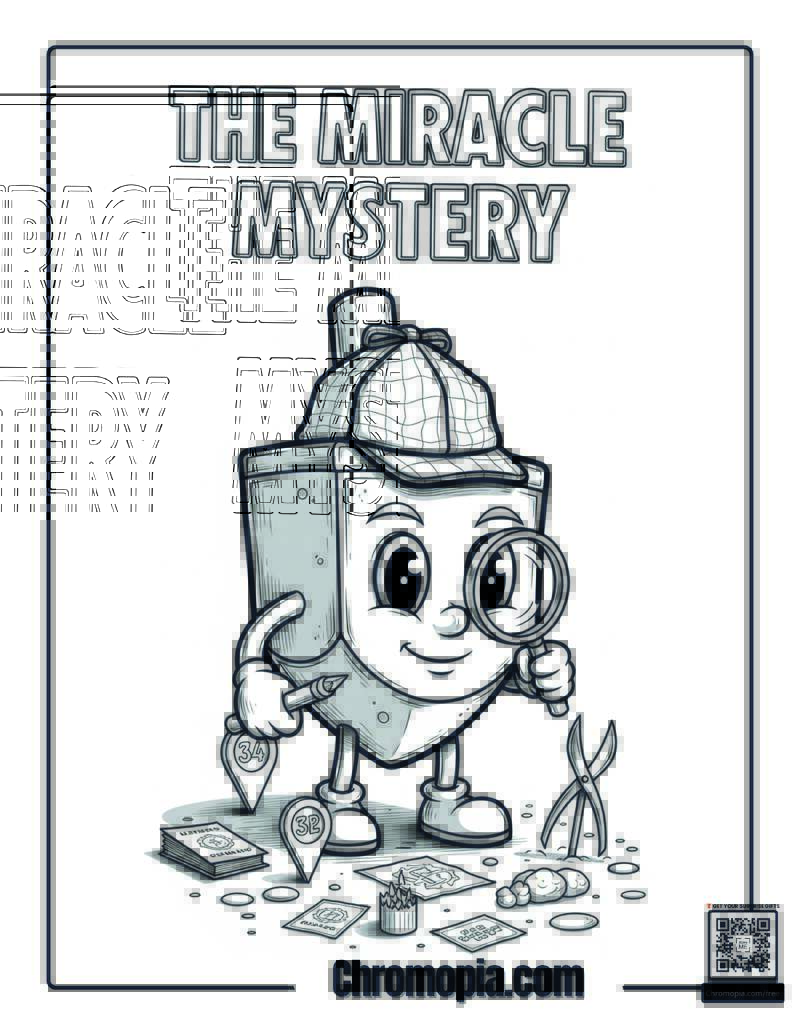 Detective Hanukkah Dreidel Mystery Solver Coloring Sheet