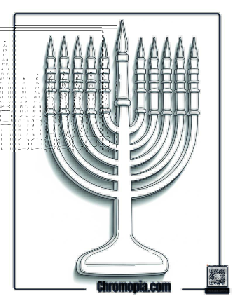 Contemporary Hanukkah Resistance Story Art Coloring Page