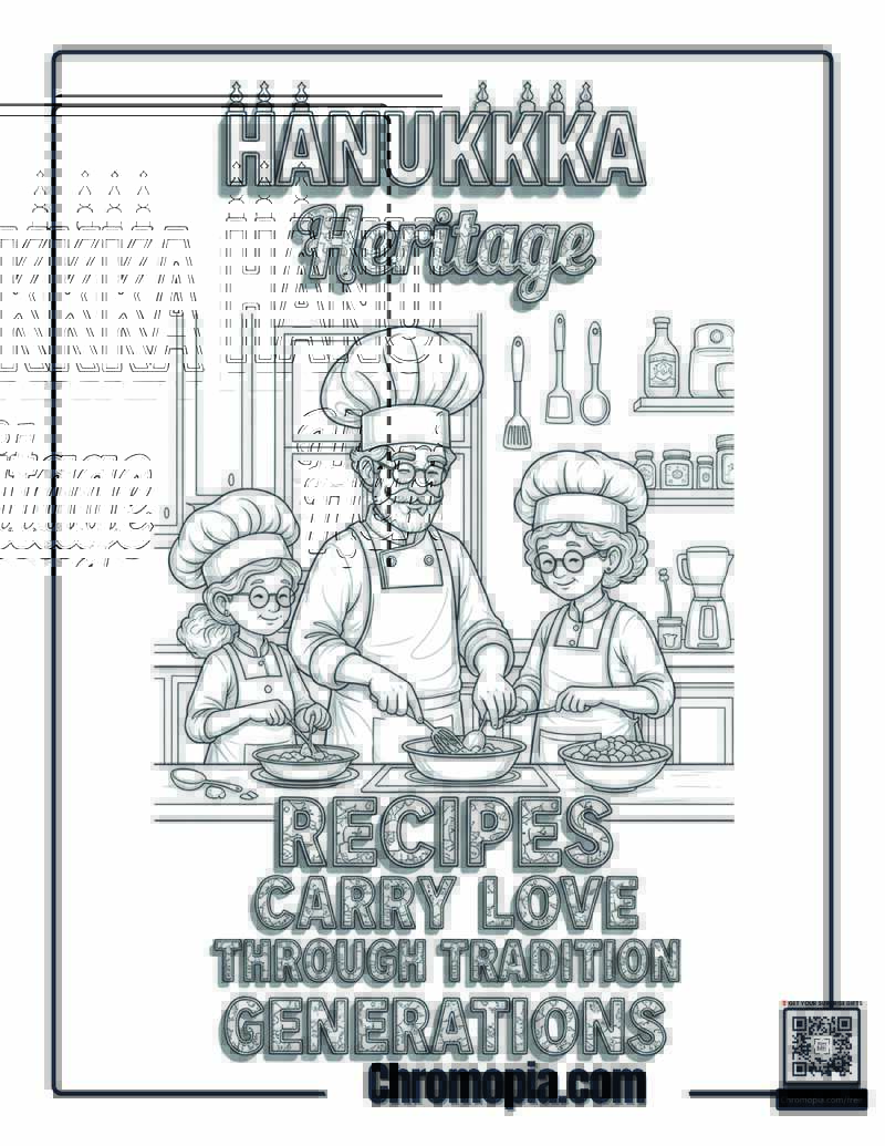 Hanukkah Recipe Heritage Kitchen Tradition Coloring Page