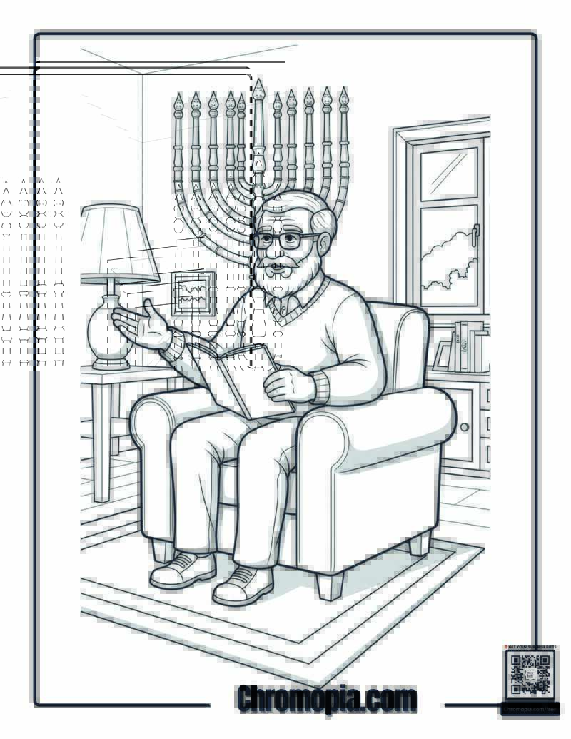 Hanukkah Storytelling Memory Circle Wisdom Coloring Sheet