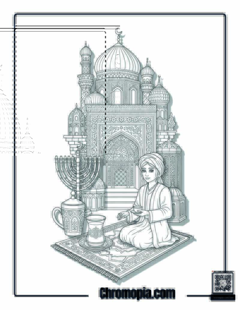 Persian Hanukkah Iranian Heritage Celebration Coloring Sheet