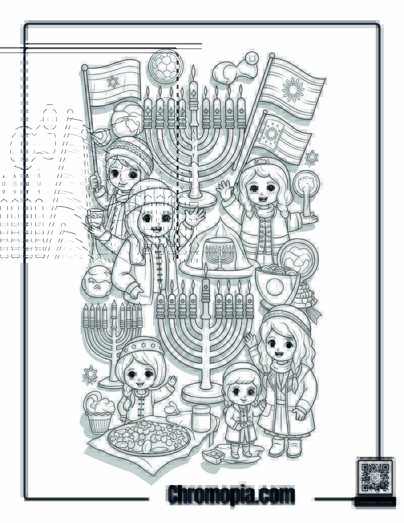 International Hanukkah Student Exchange Program Coloring Sheet