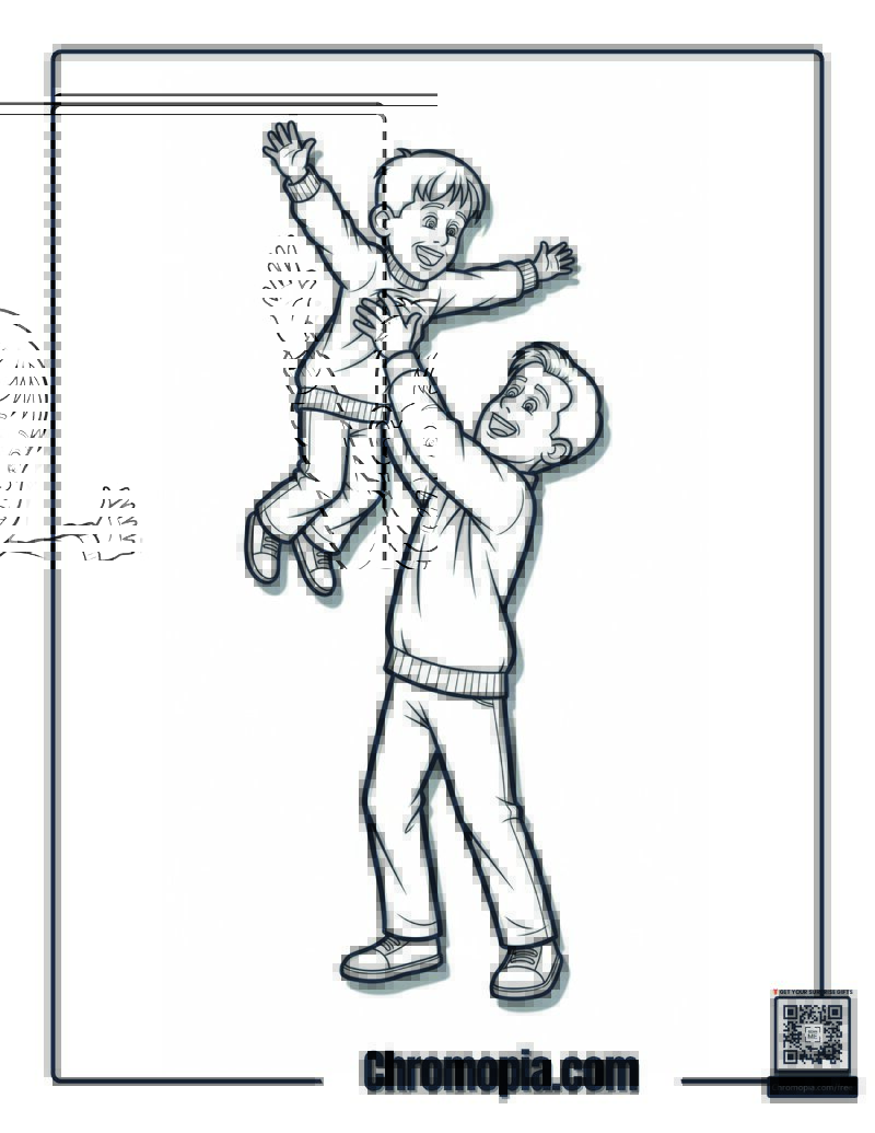 Home Alone Dad Lifting Kevin Coloring Page