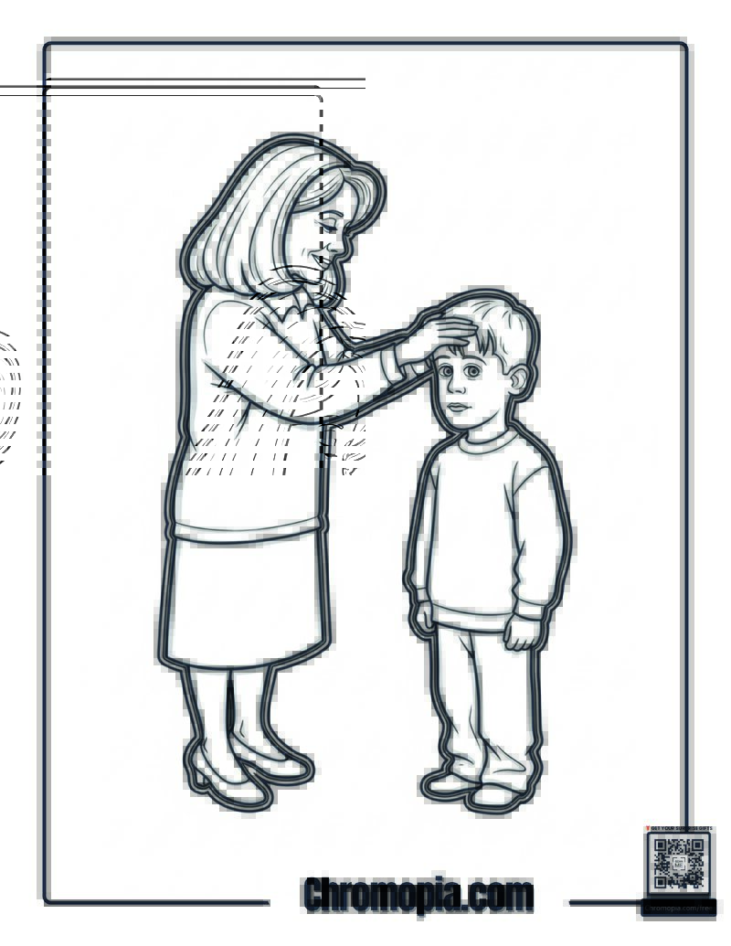 Home Alone Mom Kissing Kevin Coloring Sheet