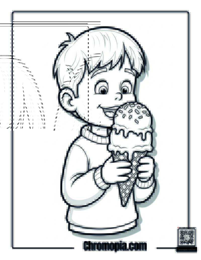 Home Alone Ice Cream Eating Coloring Page