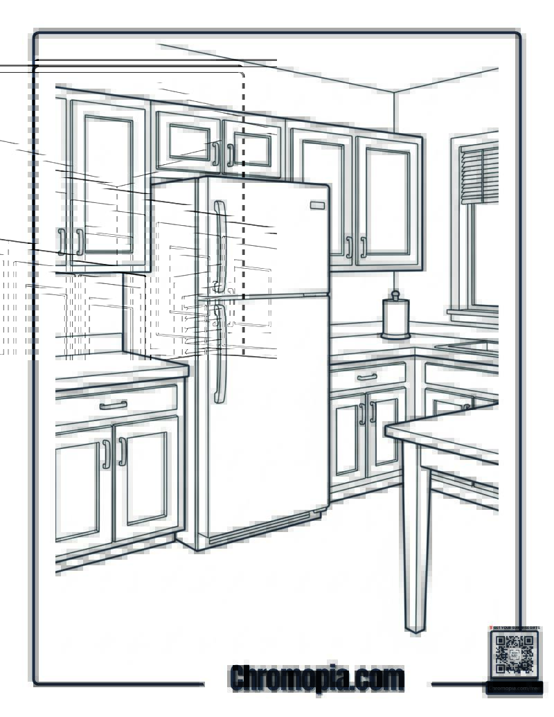 Home Alone Kitchen Simple Scene Coloring Page