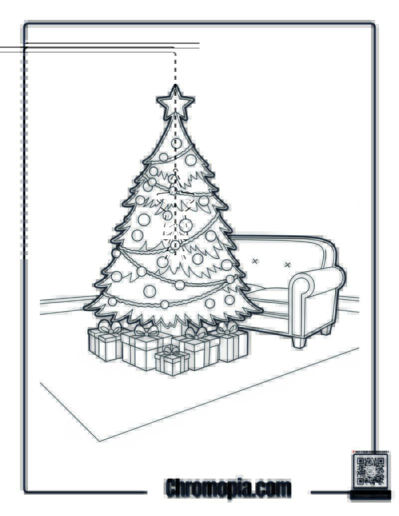 Home Alone Living Room Christmas Coloring Page