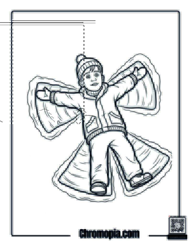 Home Alone Snow Angel Making Coloring Page