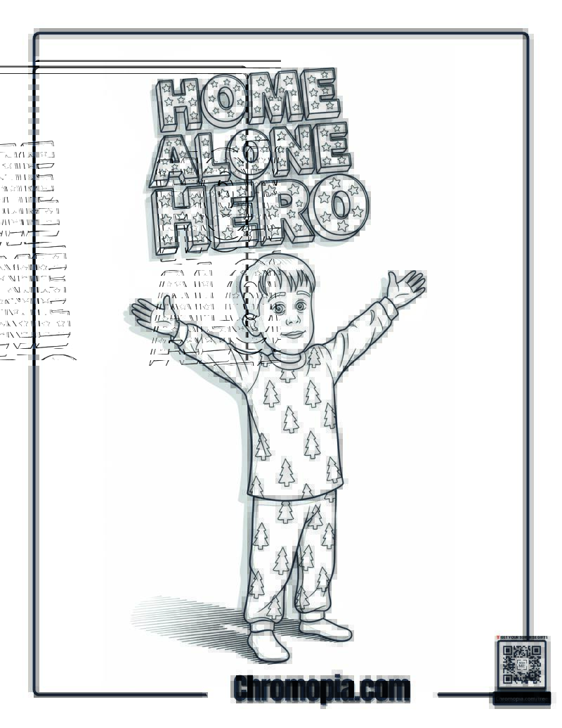 Home Alone Kevin Christmas Pajamas Coloring Page