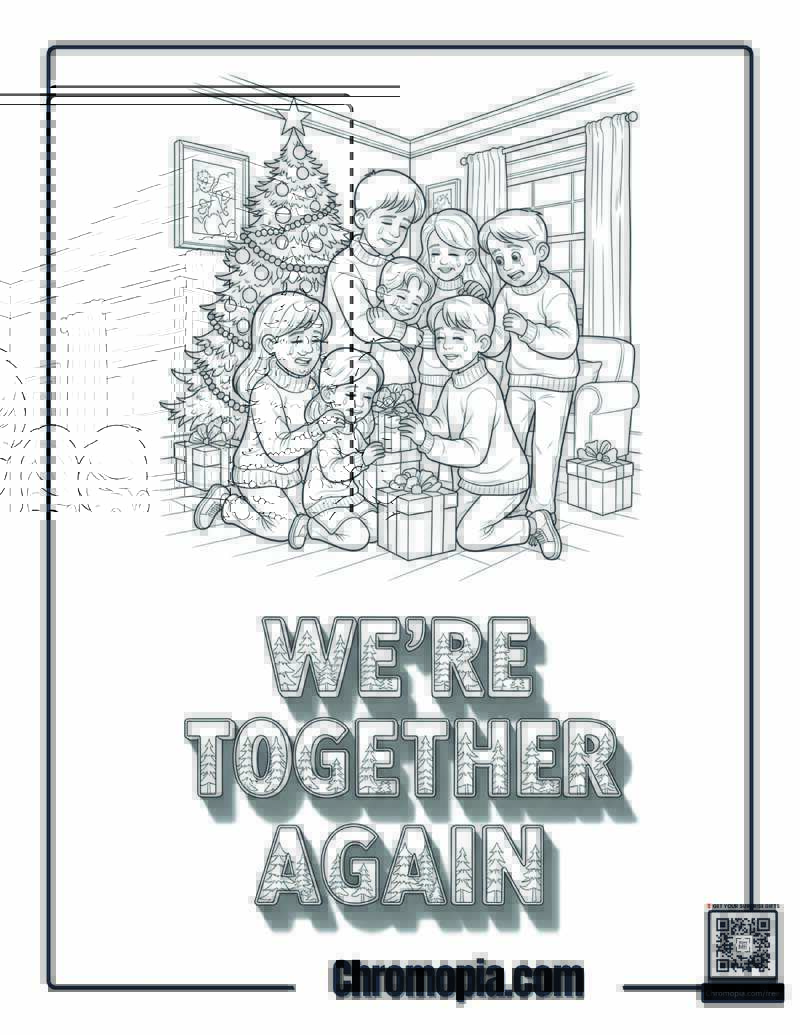 Home Alone Christmas Morning Reunion Coloring Sheet