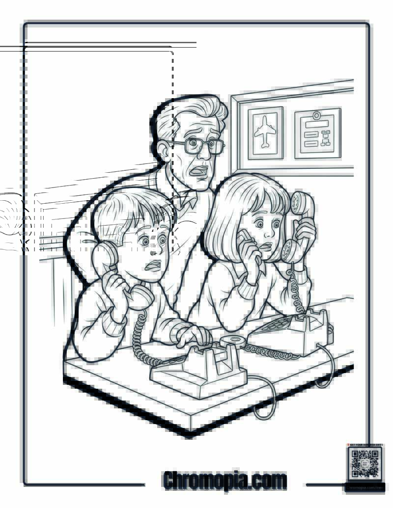 Home Alone Parents Return Flight Coloring Page