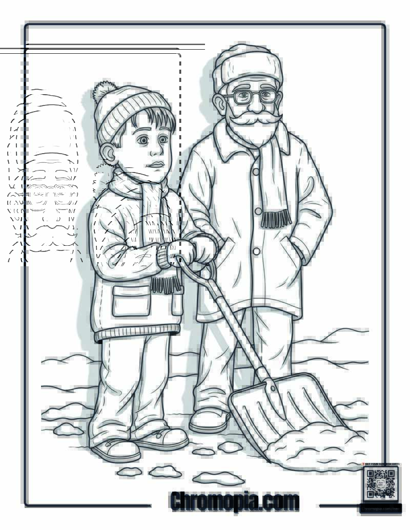 Home Alone Old Man Shovel Coloring Page