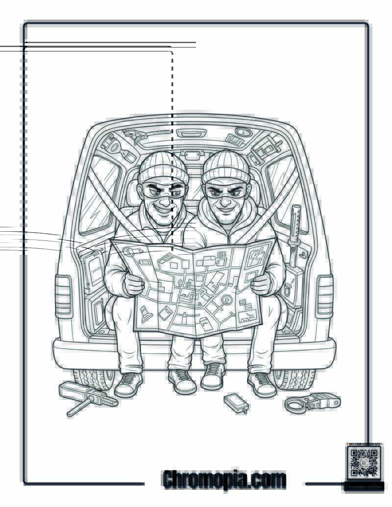 Home Alone Harry Marv Planning Coloring Page