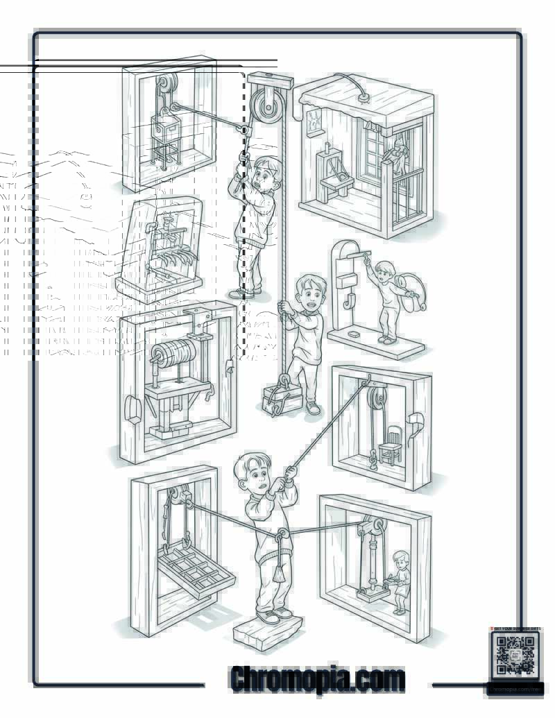 Home Alone Rope and Pulley Coloring Sheet