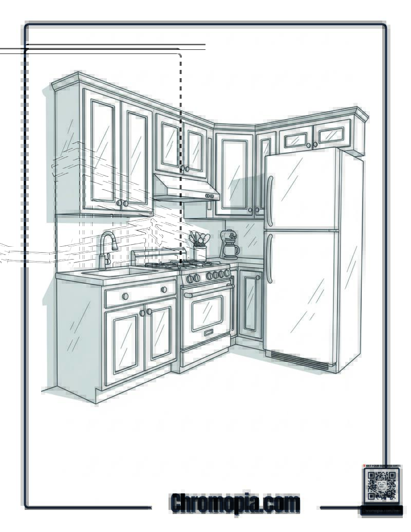 Home Alone Kitchen Architectural Blueprint Coloring Page
