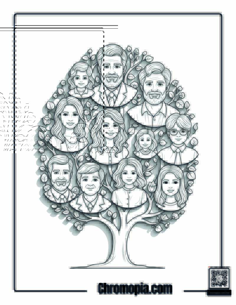 Home Alone Generational Family Tree Coloring Page