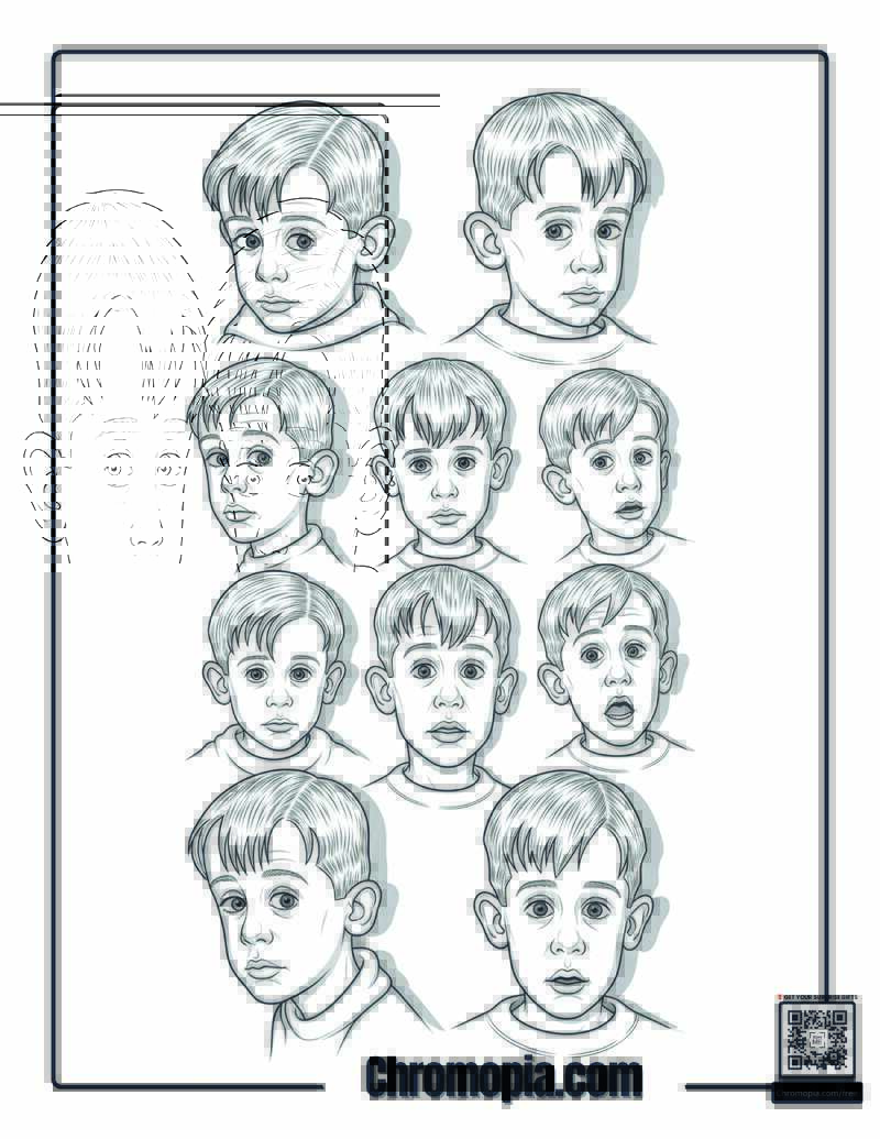 Home Alone Kevin Expression Studies Coloring Page